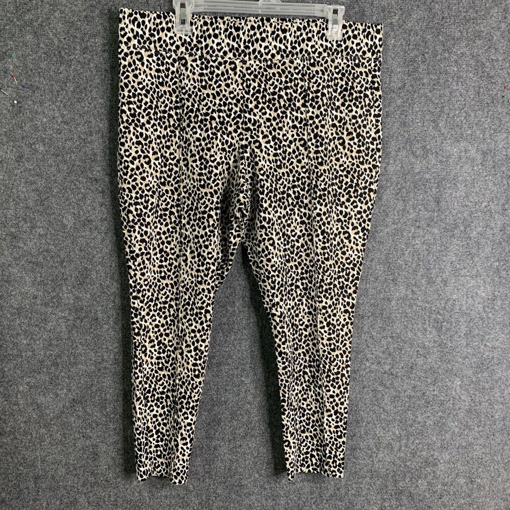 Old Navy Stevie High Rise Stretch Pants Women Sz XL Leopard Pull-on Wide Waist